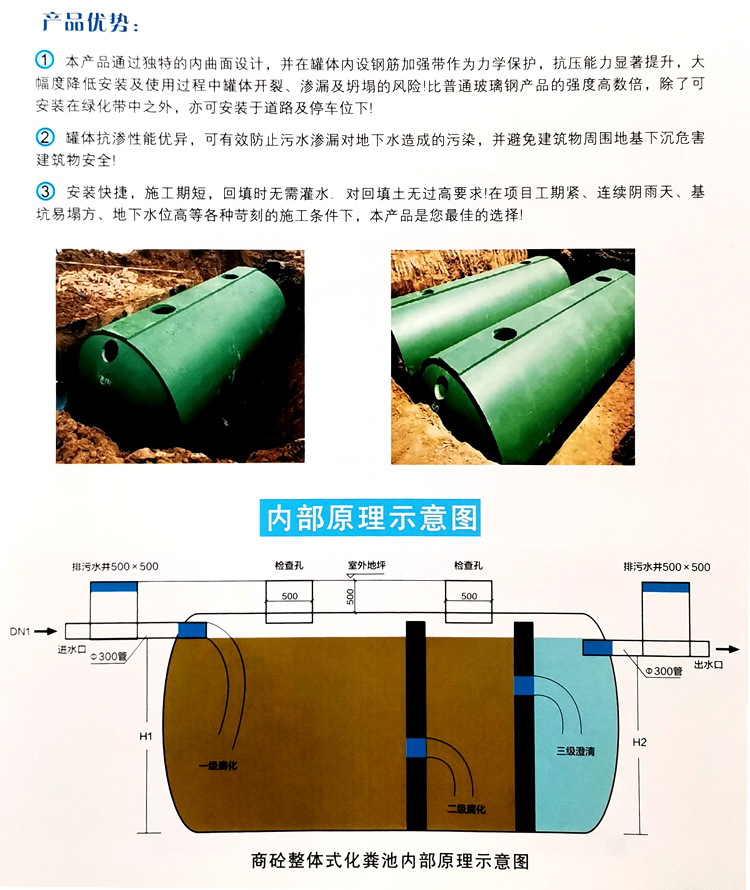 莱西玻璃钢化粪池